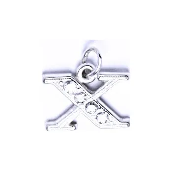 Přívěsek Stříbrný přívěšek se zirkony písmenko X, P 1106