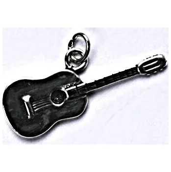 Přívěsek Stříbrný přívěšek s patinou, kytara, přívěsek ze stříbra P 193