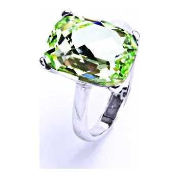 Prsten Stříbrný prsten s krystalem Swarovski Chryzolit, T 1283