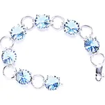Stříbrný náramek s krystaly Swarovski Rivoli (Akvamarin)R 1188