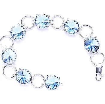 Náramek Stříbrný náramek s krystaly Swarovski Rivoli (Akvamarin)R 1188