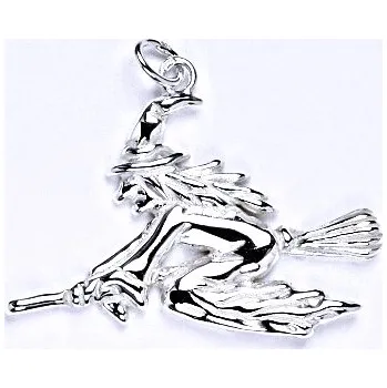 Přívěsek Stříbrný přívěsek, čarodějnice, přívěšek ze stříbra, P 986