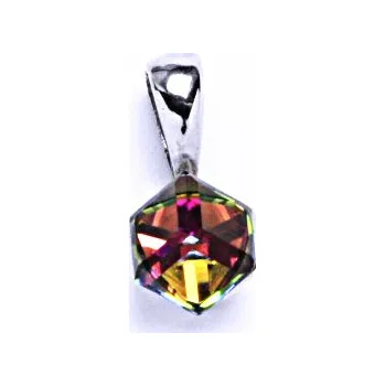 Přívěsek Stříbrný přívěsek s krystalem Swarovski Vitrail Medium 6x6 mm,P 1230