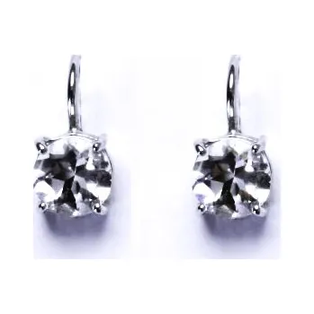 Náušnice Stříbrné náušnice, přírodní křišťál, náušnice ze stříbra, NK 1357