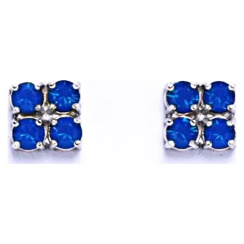 Náušnice Náušnice stříbrné s krystaly Swarovski Caribbean Blue Opal, NŠ 1324