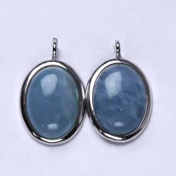 Náušnice Stříbrné náušnice, přírodní akvamarin A, náušnice ze stříbra, NK 1455