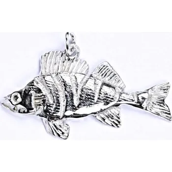 Přívěsek Stříbrný přívěšek ryba okoun říční, rybička ze stříbra, P 931