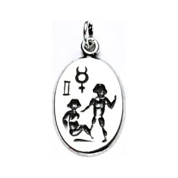 Přívěsek Stříbrný přívěšek s patinou,znamení zvěrokruhu,blíženci,přívěsek ze stříbra, P 902