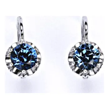 Náušnice Stříbrné náušnice se syntetickým aquazirkonem, NK 1429