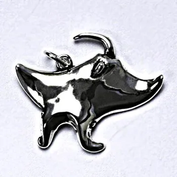 Přívěsek Stříbrný přívěšek s patinou, rejnok, přívěsek ze stříbra, manta obrovská, ryba P 181