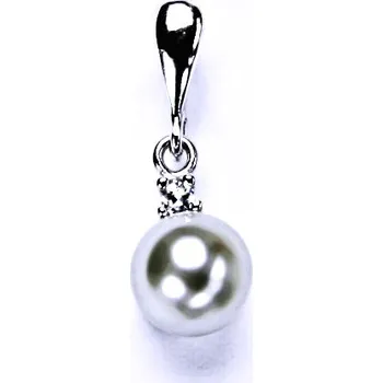 Přívěsek stříbrný šperk s umělou stříbrnou perlou, přívěšek P 1207/22