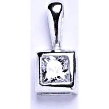 Přívěsek Stříbrný přívěšek , čirý zirkon čtverec - P 1031 (zirkon 4x4 mm)