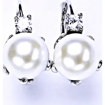 Náušnice Stříbrné náušnice na patent, šperky (um.bílá)NK 1190