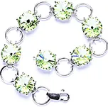 Stříbrný náramek s krystaly Swarovski Rivoli (Chryzolit)R 1188