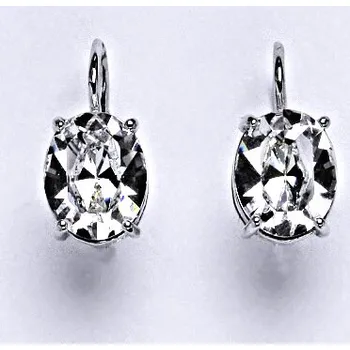 Náušnice Stříbrné náušnice se Swarovski čirým krystalem 10 x 8 mm, NK 1242 Sw