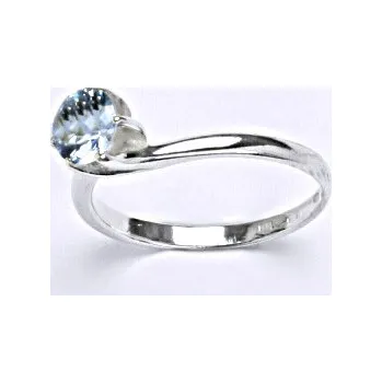 Prsten Stříbrný prsten s akvamarínem, zásnubní prsten ze stříbra T 1059 A