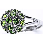 Stříbrný prsten s krystalem swarovski fern green, T 1337