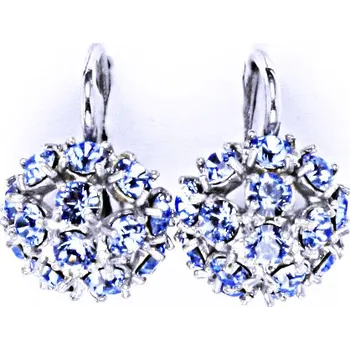 Náušnice Náušnice stříbrné půlkoule s krystalem Swarovski Light safir NK 1337