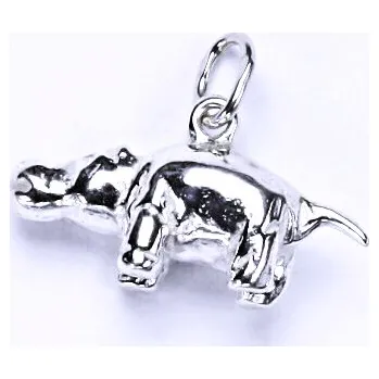 Přívěsek Stříbrný přívěsek - figurka hroch, P 704