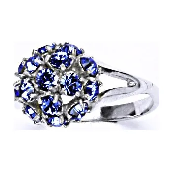 Prsten Stříbrný prsten s krystalem swarovski sapphire, T 1337