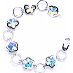 Stříbrný náramek s krystaly Swarovski kytička AB krystal, R 1296