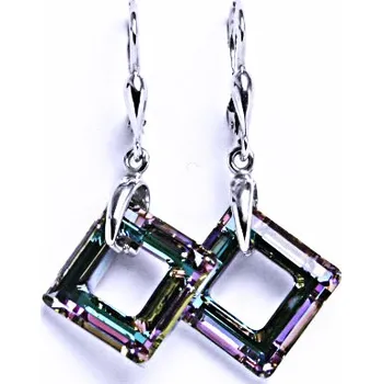 Náušnice Stříbrné naušnice s krystaly Swarovski (barva Vitrail Light)NK 1313