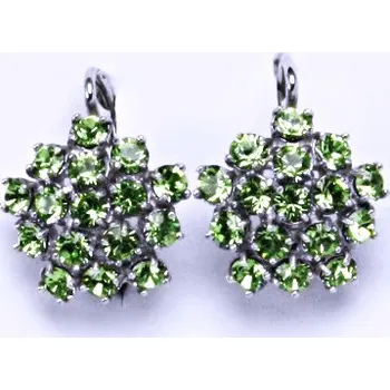 Náušnice Naušnice s krystaly Swarovski Peridot květy NK 1342