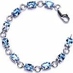 Stříbrný náramek s krystaly Swarovski akvamarín, šperky, R 1245
