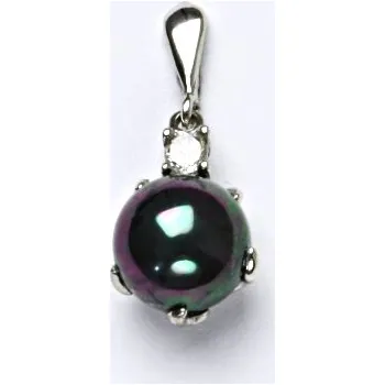 Přívěsek Stříbrný přívěsek, černá um. perla s perleťovým leskem, P 1190/22