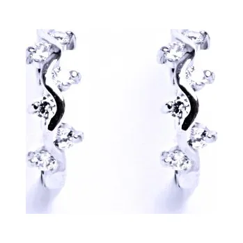 Náušnice Stříbrné náušnice, čiré zirkony, náušnice ze stříbra, VE 184