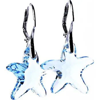 Náušnice Stříbrné náušnice se Swarovski akvamarín krystalem, patent NK 1295