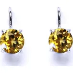 Stříbrné náušnice, přírodní citrín pálený, náušnice ze stříbra, NK 1357