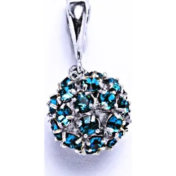 Přívěsek Stříbrný přívěšek koule se Swarovski krystalem přívěsek blue zirkon P 1344