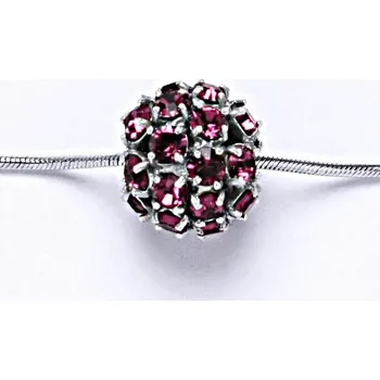 Přívěsek Stříbrný přívěšek koule se Swarovski krystalem fuchsia P 1343