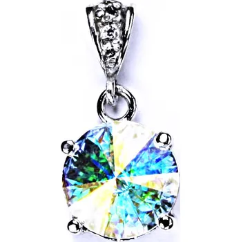 Šperk stříbrný přívěšek s krystalem Swarovski Rivoli (barva AB crystal)P 1188/2