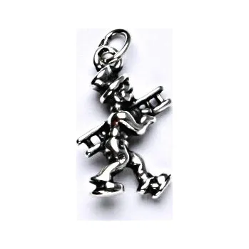 Přívěsek Stříbrný přívěsek s patinou, kominík, přívěšek ze stříbra, P 887