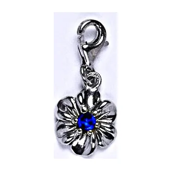 Šperk Stříbrný přívěsek na karabině, kytička, spinel,P 1436