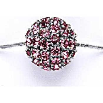 Přívěsek Koule se Swarovski krystalem celo stříbrná 16.5 mm rose přívěsek stříbrný P 1338