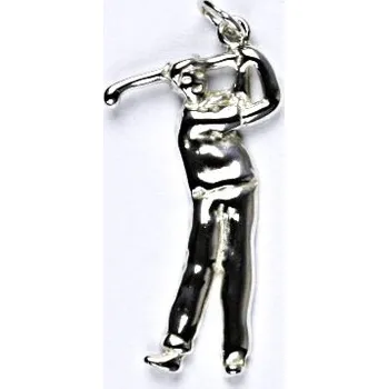 Přívěsek Stříbrný přívěsek, golfista, přívěsek ze stříbra, P 254