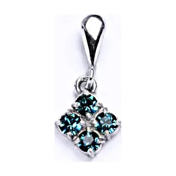 Přívěsek Stříbrný přívěšek se swarovski krystalem blue zirkon,šperk P 1324/22