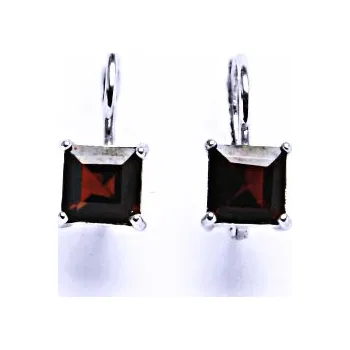 Náušnice Stříbrné naušnice s granáty na patent, náušnice ze stříbra VE 130