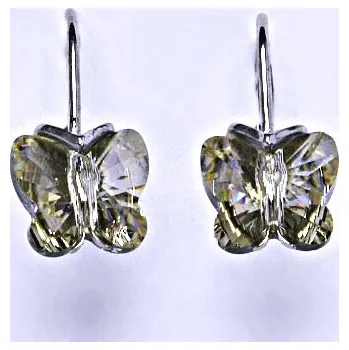 Náušnice Náušnice stříbrné na patent s krystalem Swarovski-motýlek 10mm NK 1307