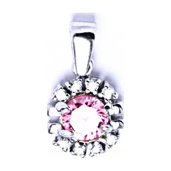 Přívěsek Stříbrný přívěšek s růžovým zirkonem VP 39 BZ+střed pink