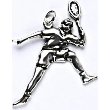 Přívěsek Stříbrný přívěsek s patinou, tenista, přívěšek ze stříbra, P 235