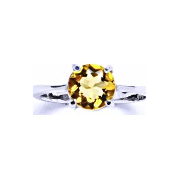 Prsten Stříbrný prsten, přírodní citrín pálený, prstýnek ze stříbra, T 1252