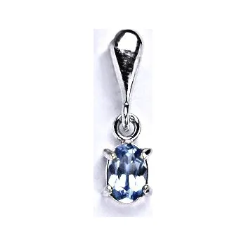 Přívěsek Stříbrný přívěsek se syntetickým modrým zirkonem 6x4 mm, P 1247/22