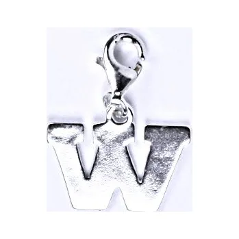 Přívěsek Stříbrný přívěšek písmenko W na karabince, P 904