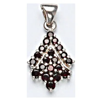 Přívěsek Stříbrný přívěsek, přírodní granát, šperky s granáty, stříbro, 2,77 g