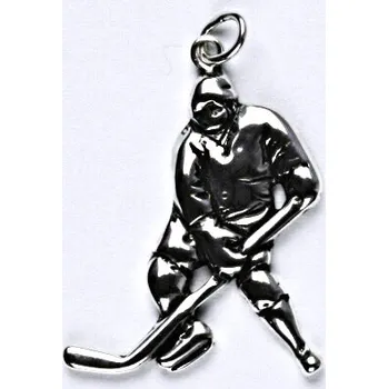 Přívěsek Stříbrný přívěsek s patinou, přívěšek ze stříbra, hokejista, P 248