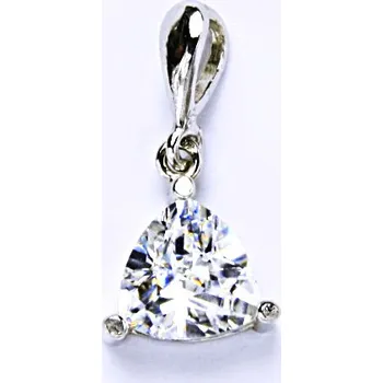 Přívěsek Stříbrný přívěšek, čirý zirkon trojhran - P 1281/22 (zirkon 8x8 mm)